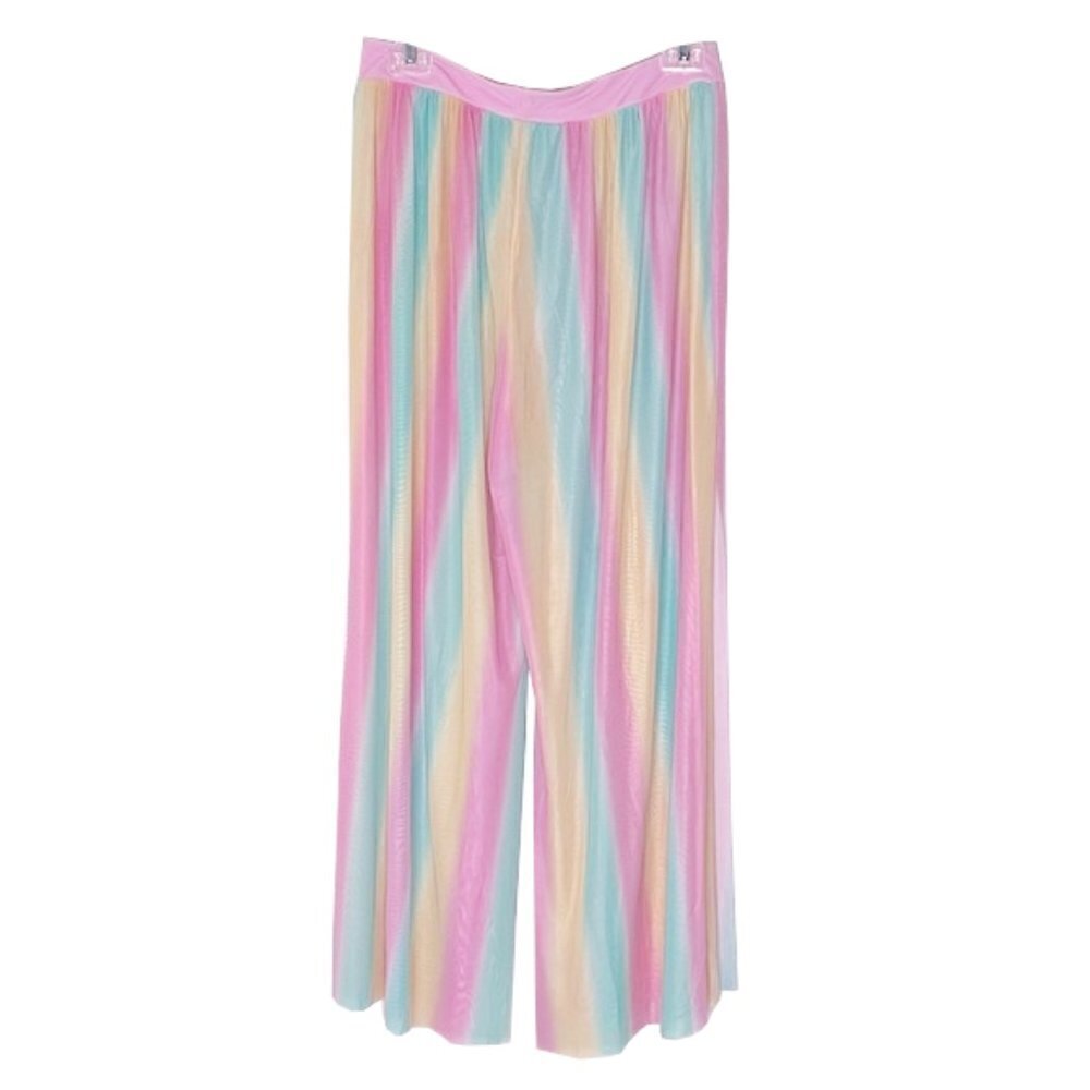 ❤️ 🆕 FLOWING Rainbow Pants Size L - Picture 2 of 5